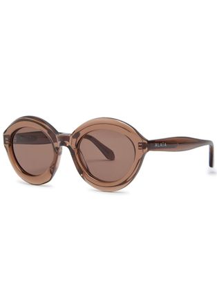 Alaia Round-frame Sunglasses - Brown Brown - One Size