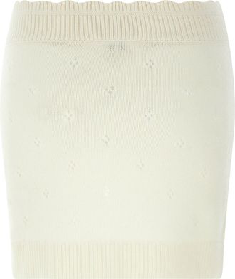 Chlo&eacute; Womens White Wool Long Skirt