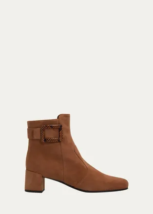 Roger Vivier Tres Vivier Polly 45MM Suede Booties