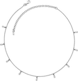 Lucy Quartermaine Mini Drop Choker Style Necklace in Sterling Silver at Nordstrom, Size 18