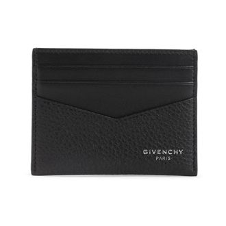 Givenchy Accessoires, Heren, Zwart, ONE Size, Leer, Kaarthouder van generfd leer