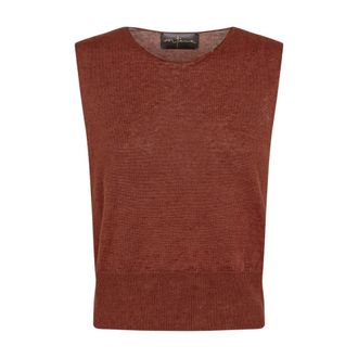 Cortana Chaleco de Lino Rinen - Tops - Mujer - Rojo - 2XS
