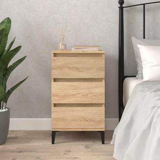 vidaXL Vidaxl - Mesita De Noche Madera Contrachapada Roble Sonoma 40x35x70 Cm