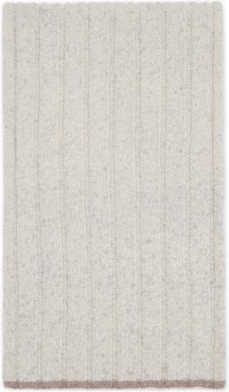 Brunello Cucinelli Cashmere knit scarf in Pearl at Nordstrom