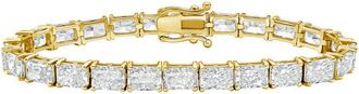 Diana M. Jewels 14kt Yellow Gold 10.00cts Lab Grown East-West Radiant Diamond Tennis Bracelet
