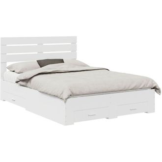 vidaXL Estructura De Cama Con Caj&oacute;n Con Cabecera Madera Contrachapada Vidaxl