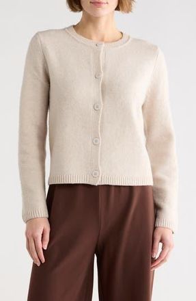 Max Studio Cropped Cardigan Sweater in Heather Oatmeal at Nordstrom Rack, Size X-Small