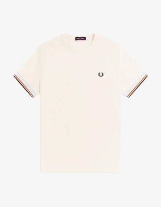 Fred Perry Mens Fred Perry M2396 Twin Tipped Cuff T-Shirt - Cream - Size: 42