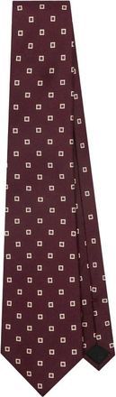 Saint Laurent Ties, unisex, Red, S, Wide Tie in Square Silk Twill