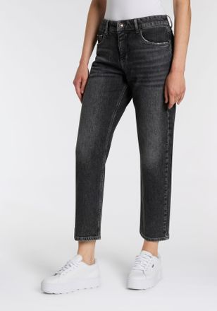 MAC Broeken 5-Pocket-Jeans MAC STRAIGHT, Damen, Gr. 40, L&auml;nge 28, grau (industrial grau), Denim/Jeans, Obermaterial: 99% Baumwolle, 1% Elasthan, straight fit norm