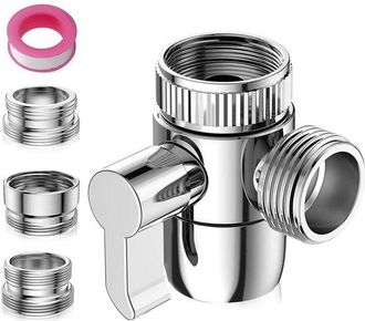 No Brand V&aacute;lvula De Conmutaci&oacute;n De Grifo De Agua De 3 V&iacute;as - Grifos De 3 V&iacute;as - Duraderos Y Elegantes - Cromados - Grifos Para Cocina Y Ba&ntilde;o - Adecuados Para M