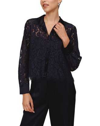 Bella Dahl Lace Contrast Button Down