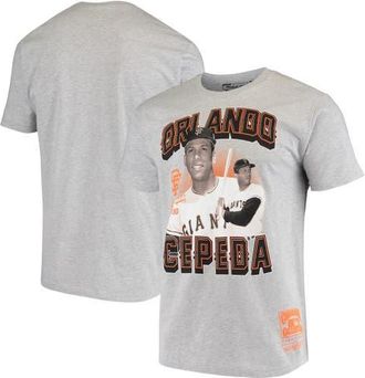 Mitchell & Ness Mens Mitchell & Ness Orlando Cepeda Gray San Francisco Giants Name & Number T-Shirt at Nordstrom, Size Medium