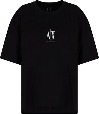 A|X Armani Exchange logo-embroidered T-shirt - Black