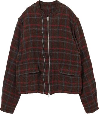 Undercover checked zip-up jacket - men - Wool - 4 - Brown