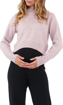 Ripe Tia Crop Maternity/Nursing Sweater in Pink Marle at Nordstrom, Size X-Large