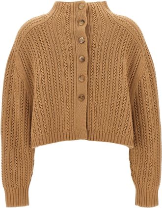 Max Mara Womens Beige Wool Cardigan Clothing