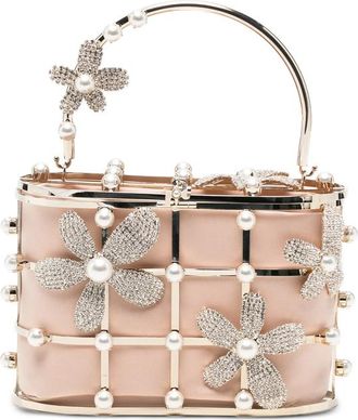 Rosantica Holli Delia Crystal-embellished Floral-motif Tote Bag