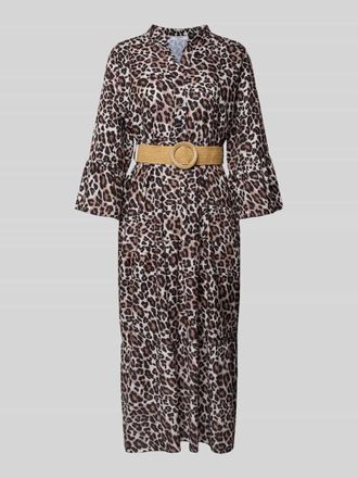 Zabaione Midikleid mit G&uuml;rtel Modell Ol44ivi in Black, Gr&ouml;&szlig;e XXL