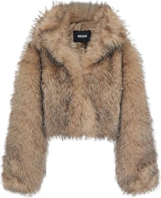 Rotate Cappotto Corto in Eco-pelliccia - - Jackets - Donna - Beige - 2XS/XS