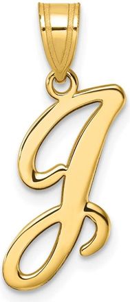 Diamond2Deal 14k Yellow Gold Script Letter J Initial Pendant
