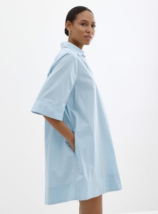 Contemporaine Womens Johnny collar poplin dress