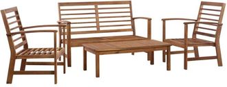 vidaXL Juego de muebles de jard&iacute;n 4 piezas madera maciza de acacia Vidaxl