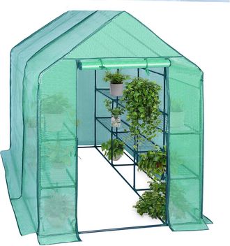 Woltu Invernadero De Jard&iacute;n Con Niveles Para Plantas 143x73x195 Cm Invernadero Tipo Caseta De Jard&iacute;n Cultivos Flores Tomates Y Verduras Verde - Woltu