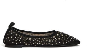 Tory Burch Zwarte Ballerinas met Glinsterende Steentjes - Dames - Ballerinas - Zwart - 40 EU - Leer - Schoenen