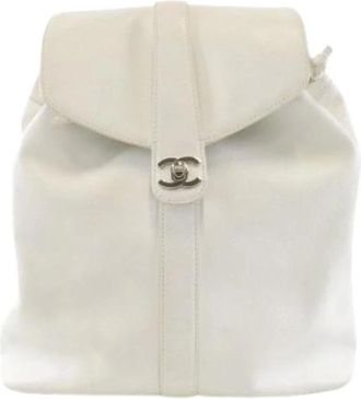Chanel Pre-owned Caviar Leather Backpack - unisex - Chanel Vintage - Vintage Backpacks - White - ONE SIZE - Pre-owned