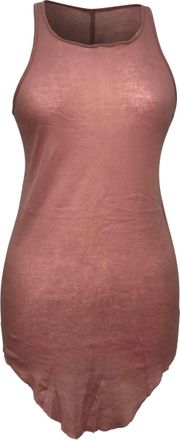 Rick Owens Tank Top in Pink Cotton
