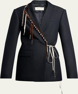 Dries Van Noten Baftan Laced Wrap Blazer Jacket