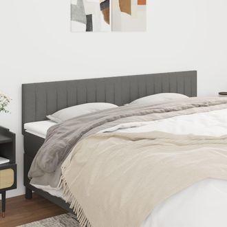 vidaXL Cabeceros 2 Unidades De Tela Gris Oscuro 100x5x78/88 Cm Vidaxl
