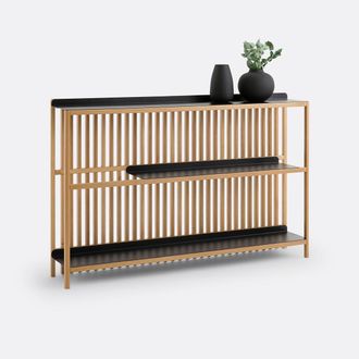La Redoute Interieurs Console met latten in massief eik en metaal, Jac