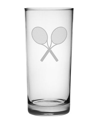 SUSQUEHANNA GLASS Tennis Set of Four 15oz Hi Ball Glasses