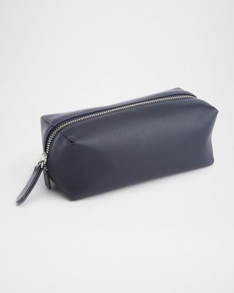 Royce Leather Monogrammed Leather Zippered Utility Bag