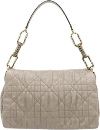 Dior Pre-owned Shoulder Bags, female, Gray, Size: ONE SIZE Pre-owned Vintage Shoulder Bag