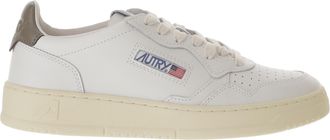 Autry White/Brown Medalist Low Leather Sneakers