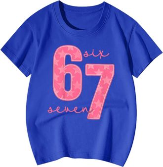 Generic 67 Shirt Kids 67 Fun Meme Gen Alpha Slang T-Shirt for Boys and Girls Color Printing