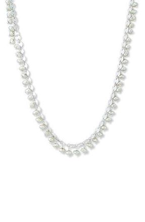 Samuel B. Sterling Silver Pearl Charm Disc Chain Necklace in White at Nordstrom Rack
