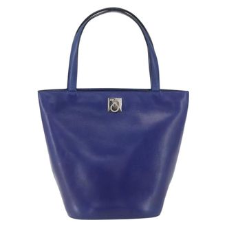 Celine Handbag Leather Blue Leather Handbag (Pre-Owned)