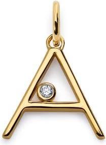 Monica Vinader Lab Grown Diamond Initial Pendant in 18K Gold Vermeil /Diamond at Nordstrom