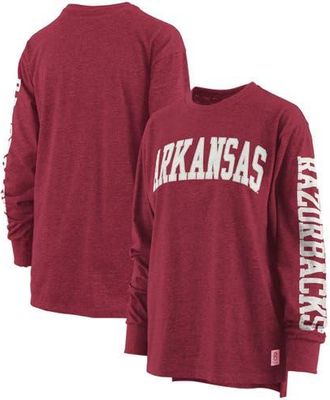 Pressbox Womens Pressbox Heathered Cardinal Arkansas Razorbacks Two-Hit Canyon Long Sleeve T-Shirt at Nordstrom, Size Medium