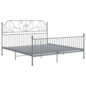 Berkfield Home Bed Frame Grey Metal 200x200 cm
