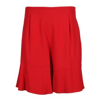 L'autre Chose Voile Bermuda Shorts met hoge taille - Dames - Korte Broeken - Rood - M - Korte Broeken
