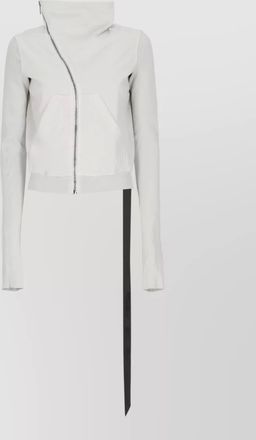 Rick Owens cotton hooded asymmetric zip sweatshirt