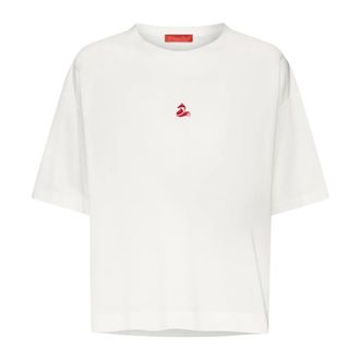Elena Miro Camiseta de algod&oacute;n con bordado - Tops - Mujer - Blanco - S