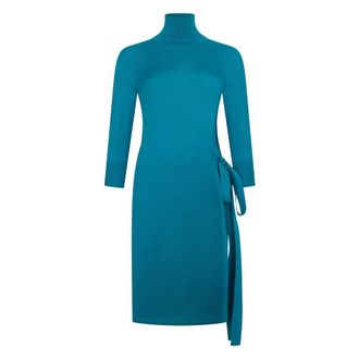 Malo Belted Midi Dress - Dames - Kleedjes - Blauw - 3XL - Kleedjes