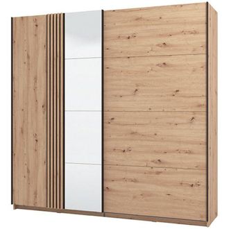 Dmora Guardaroba Grande Nucetto, Armadio Camera da Letto Appendiabiti, 2 Ripiani, 4 Vani, 220x217.5h cm Marrone Rovere Nodi