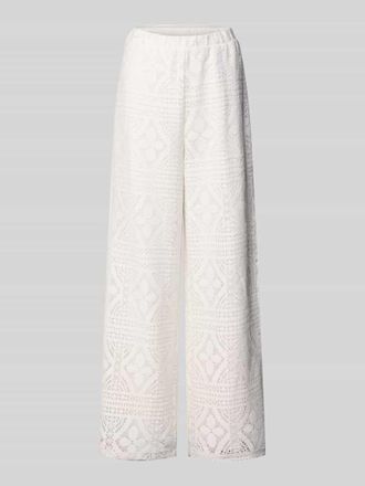 Pieces Regular Fit Weite Hose aus Baumwoll-Mix Modell BONNIE in Weiss, Gr&ouml;&szlig;e XS